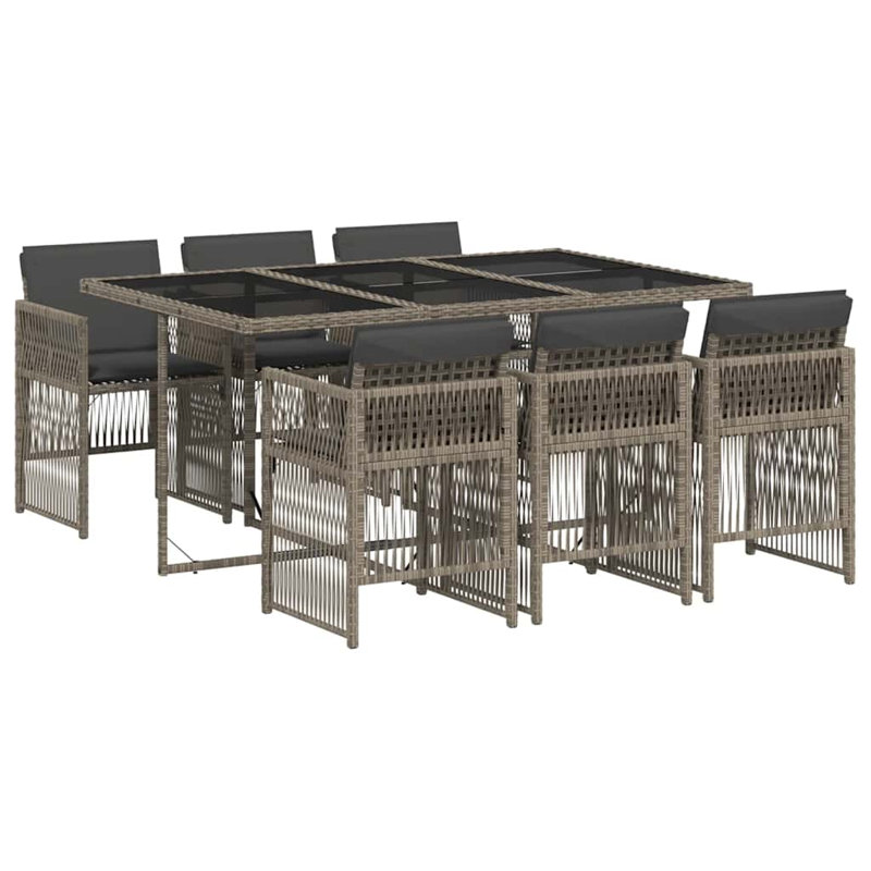 Patio Dining Set with, 73 cm H x 165 cm W x 106 cm D, 6, 7