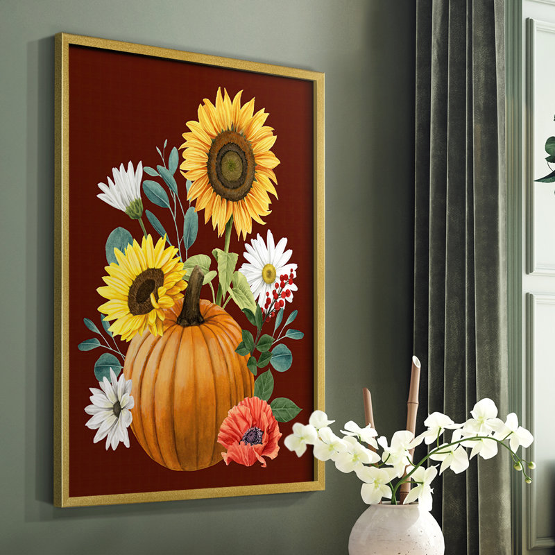 «Beautiful Fall I», reproduction encadrée - bois massif, Or, H 14 po x l 11 po