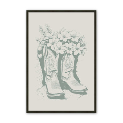 Bottes de cowboy vertes en fleurs