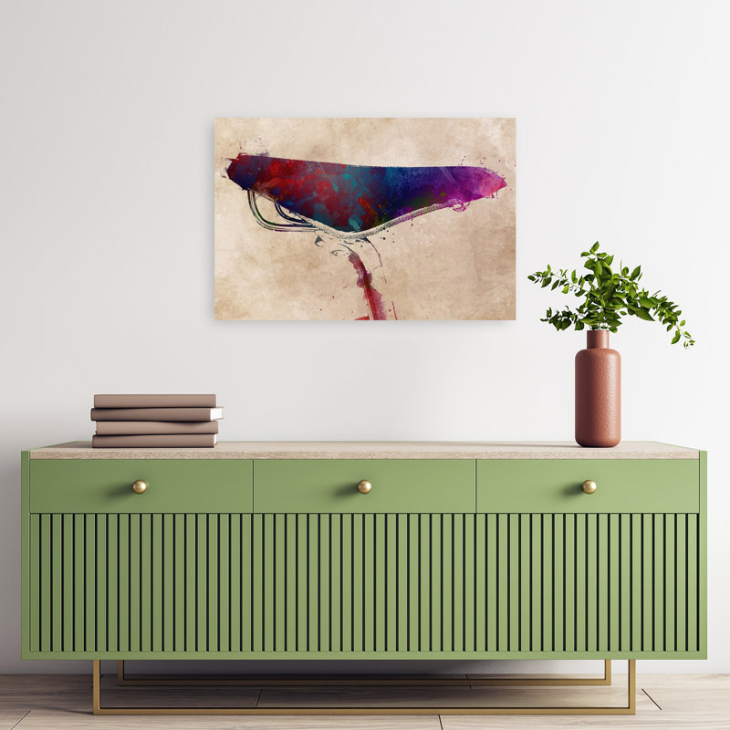 Aquarelle, selle de vélo, art mural contemporain, 16" H x 24" W