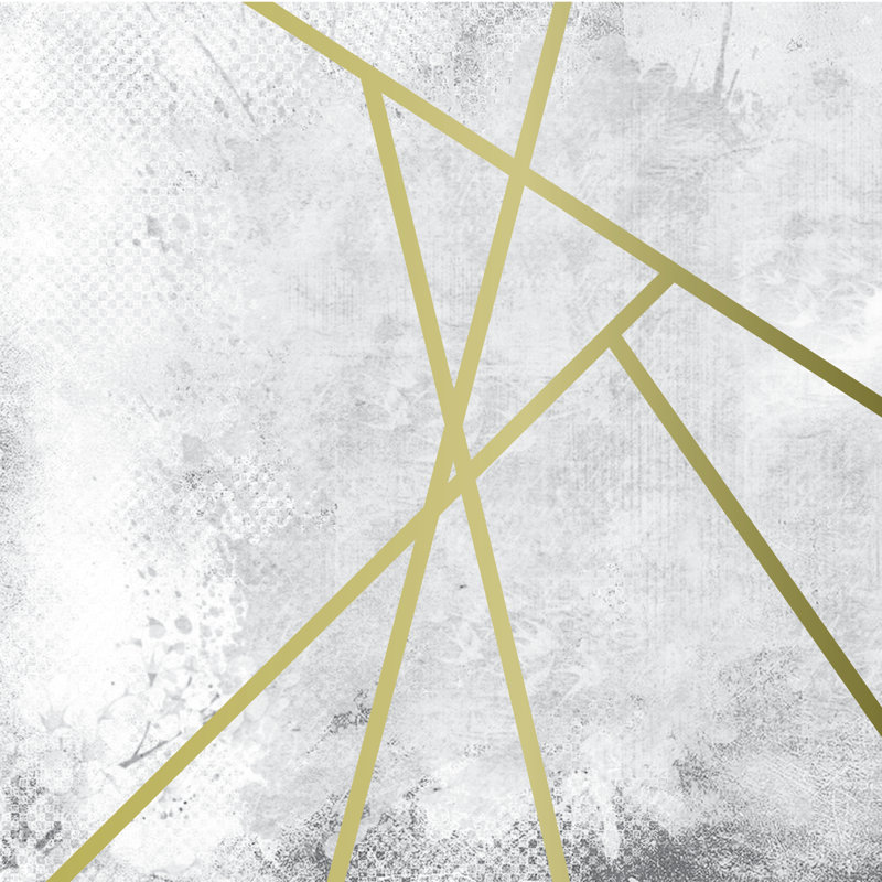 Asher Gold Lines - Wrapped Canvas Print, 30cm H x 30cm W x 3.8cm D