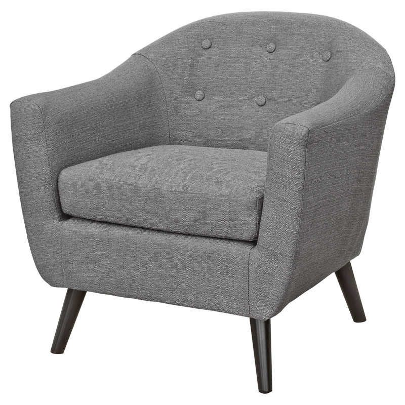 Upholstered Barrel Chair, Grey