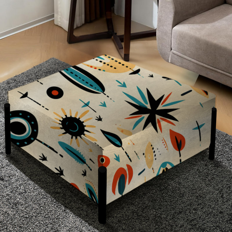 Nomadic Treasures Boho Pattern - Geometric Large Square Ottoman