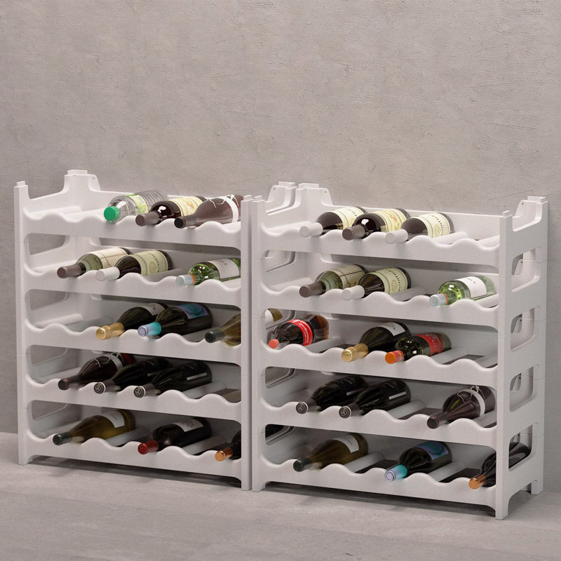 Denissa 60 Bottle Floor Wine Bottle Rack, Granite Grey