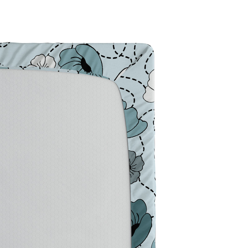 Microfiber Floral Fitted Sheet, Queen Fitted Sheet