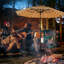 Parasol solaire de patio à 3 niveaux 10 pi avec 32 lumières DEL, parasol d'extérieur avec bouton poussoir inclinable et manivelle-1398255407