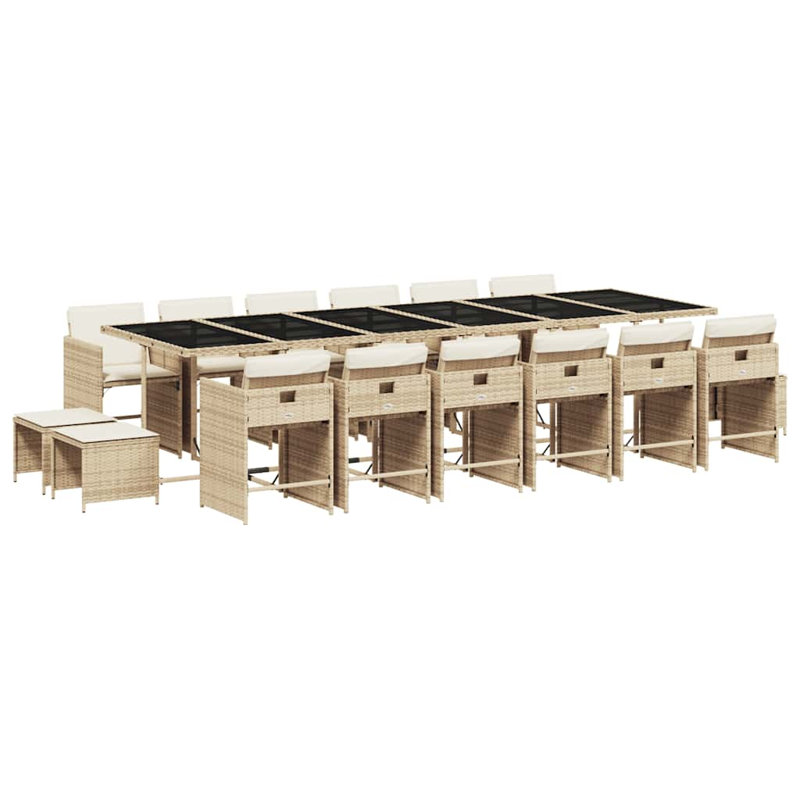 Patio Dining Set Table,, Cream White, Beige