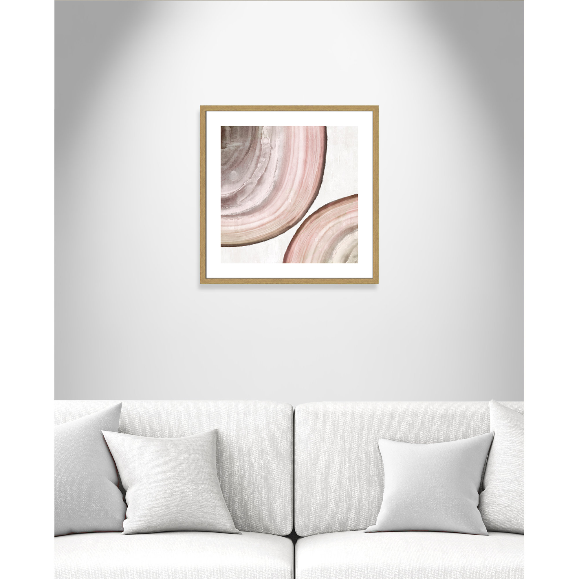 Endless Blush by Eva Watts - Painting Print, Beige Wood Framed Paper, 24.75" H x 24.75" W x 0.75" D
