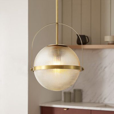 Luminaire suspendu sphère moderne en verre 1 lumière Gridora