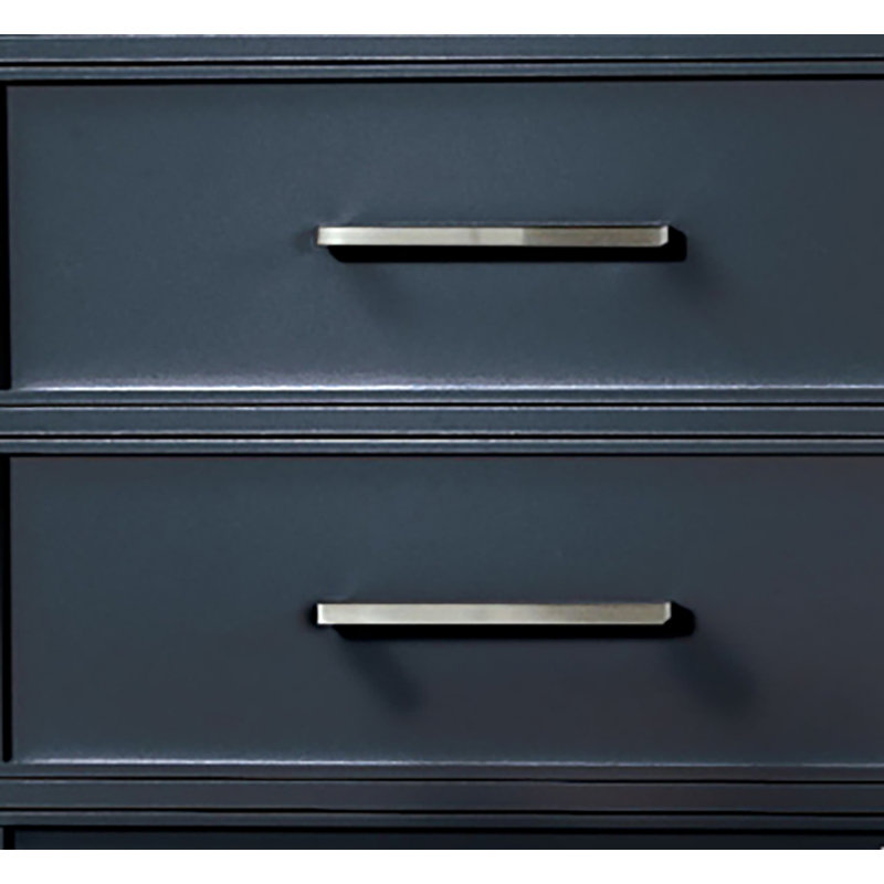 Commode 4 tiroirs Giordani, Bleu / brun foncé