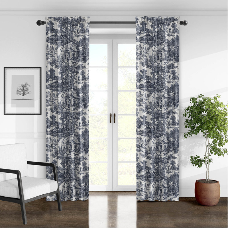 Paire de rideaux Au Village, Denim, L 50 po x L 144 po