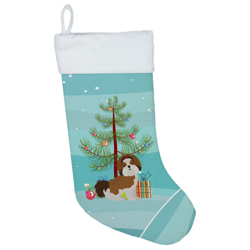 Chaussette de noël joyeux de noël, Shih tzu impérial