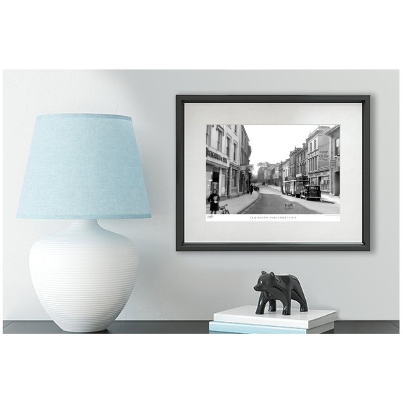 Callington, Fore Street C1950 - Single Picture Frame Print on Wood, 45cm H x 60cm W x 2.3cm D