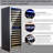 Dual Zone Wine Cooler 29-160 Bottle Capacity with Tempered Glass Door, Built-In/Freestanding Temperature Memory