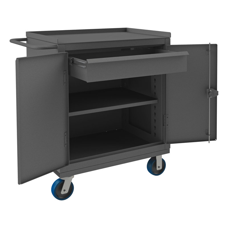 Adara 42.31'' W Steel Top Workbench with Wheels