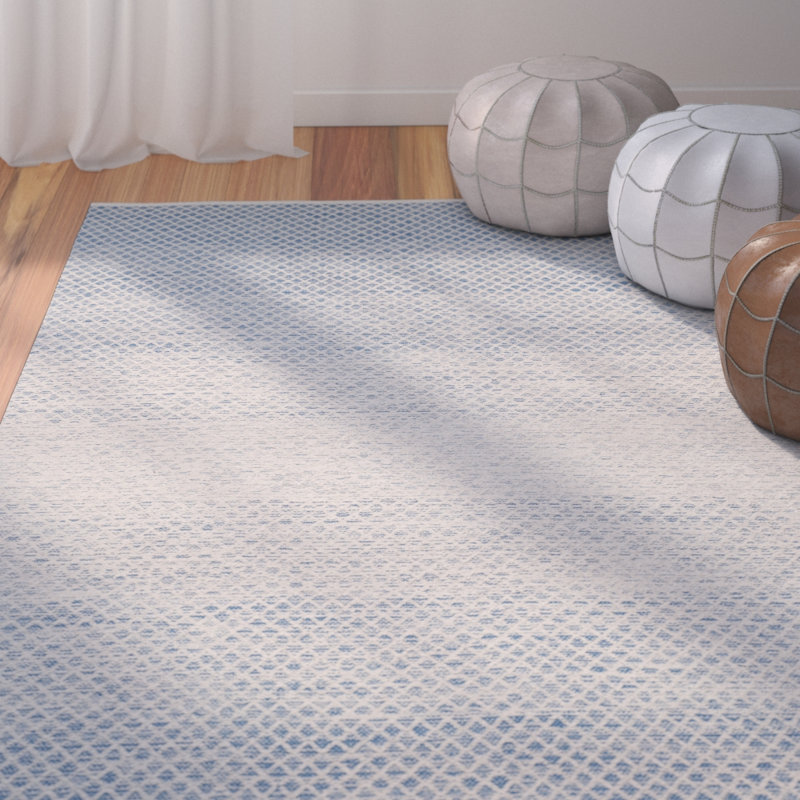 Aitken Hand Woven Cotton Geometric Rug, Square 8'