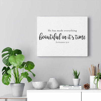 Beautiful In It's Time Ecclesiastes 3:11 Christian Wall Art Bible Verse Print Ready to Hang