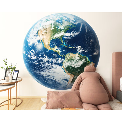 Terre, décalque mural grand globe terrestre, autocollant mural de la planète 3D, espace, salle de classe, art mural amovible, 056Gm