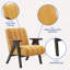 Chaise en bois avec accoudoirs et coussins de dossier jaune chaud-572827716