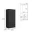 Armoire, garde-robe avec deux tiroirs, tringle, noir-1377960008