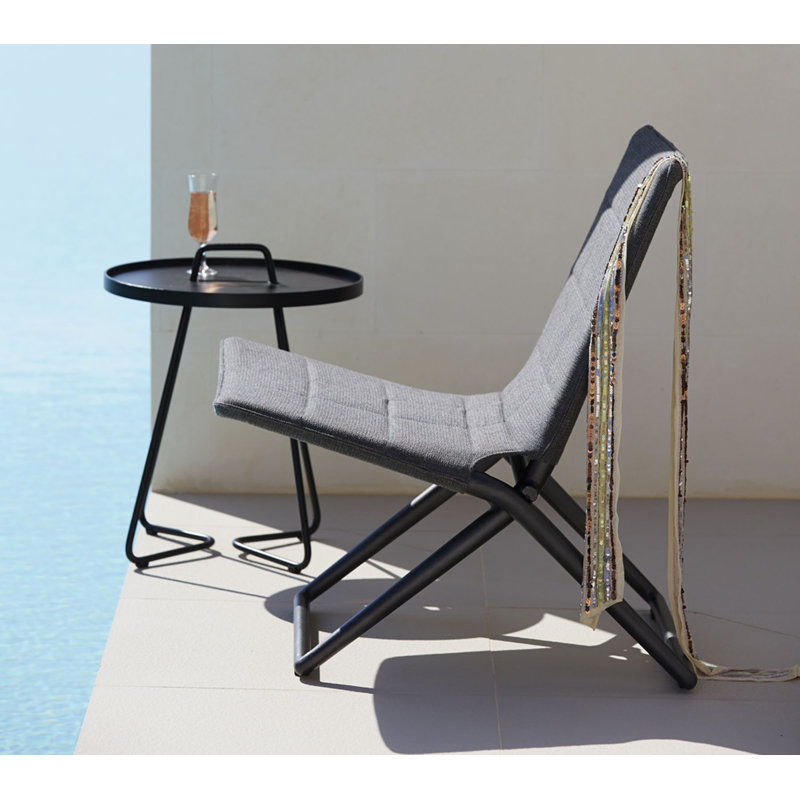 On-the-Move Outdoor Round Side Table, Black, 20.5"