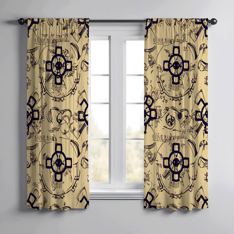 Paire de rideaux semi-transparents Elajuwon, L 40 po x L 61 po