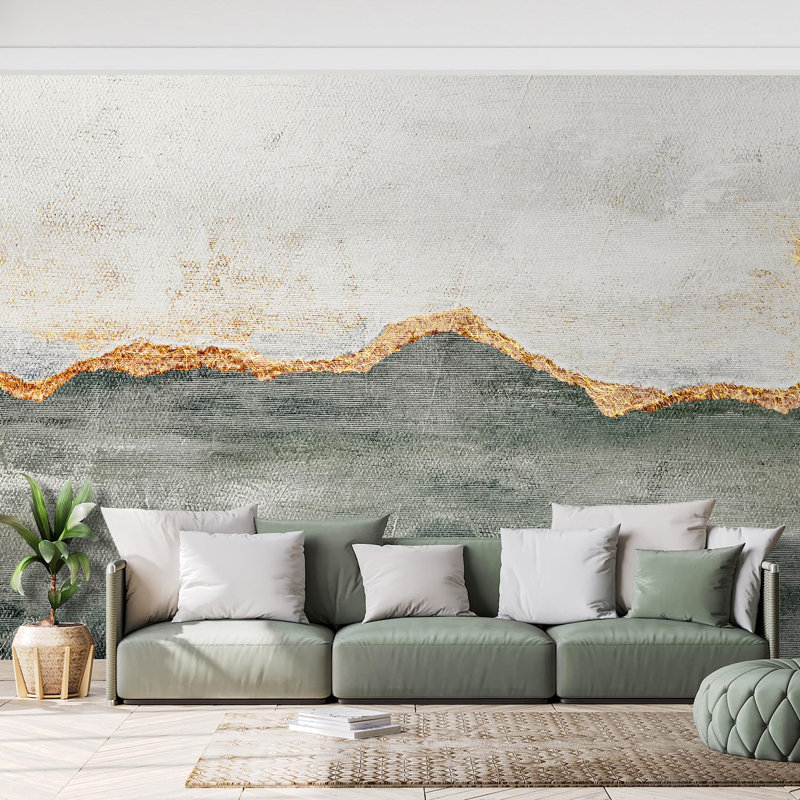 Grunge Abstract Stroke Peel & Stick Abstract Border, 132" L x 192" W
