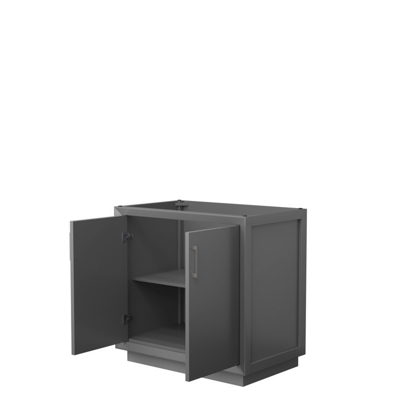 Base de meuble-lavabo simple 35,25 po Strada seulement, Gris foncé / gris