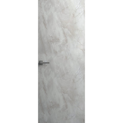 Porte invisible pleine avec poignée Planum 0010 Onyx, cadre noir invisible 32 po x 80 po, ouverture extérieure à droite, cadre noir, charnières dissimulées, poignée de verrouillage, portes modernes sans cadre