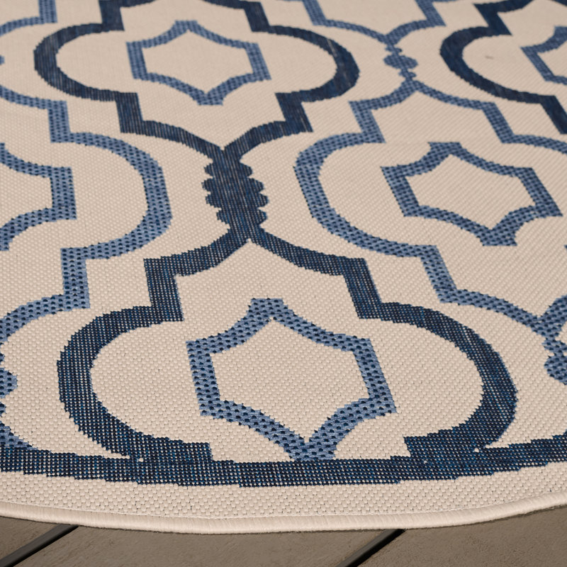 Emelinda Performance Geometric Rug, Round 6'7"