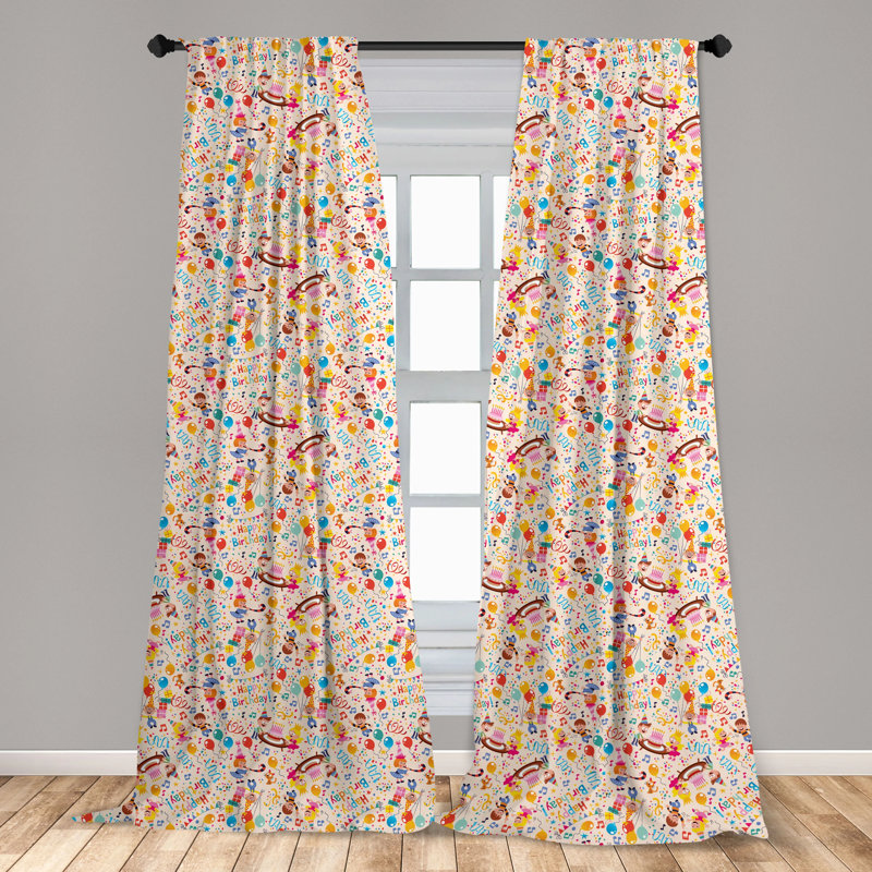 Multicolor 63" Polyester Rod Pocket Room-Darkening Curtain Panels
