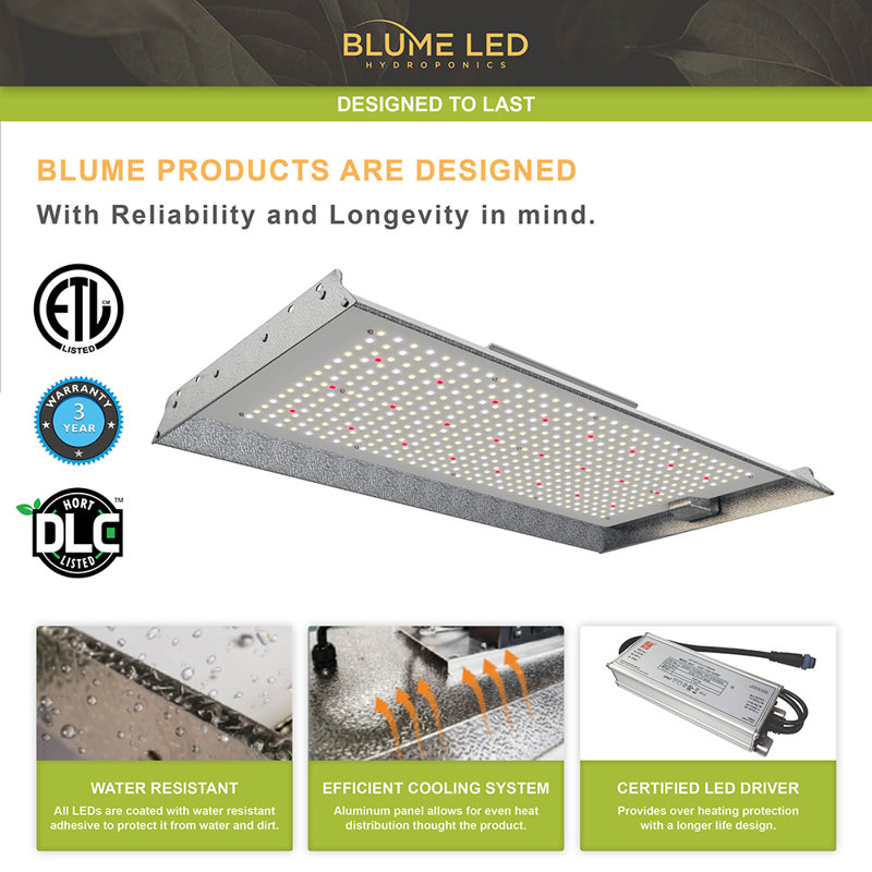 Blume 200-Watt Full Spectrum LED Grow Light Set for Indoor Plants