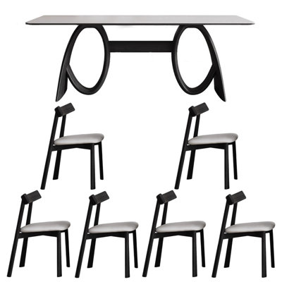 Italian style simple rectangular dining table sets