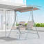 Double Outdoor Swing Chair with Pivot Table and Storage, Beige