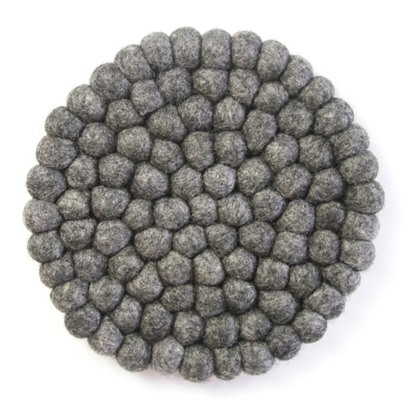 Round 4 Piece Trivet;Coaster Set, Dark Gray
