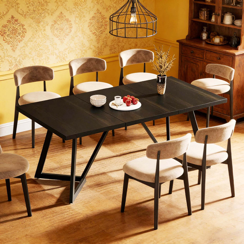 Contemporary Rectangular Dining Table, Multifunctional Conference Desk & Executive Office Table