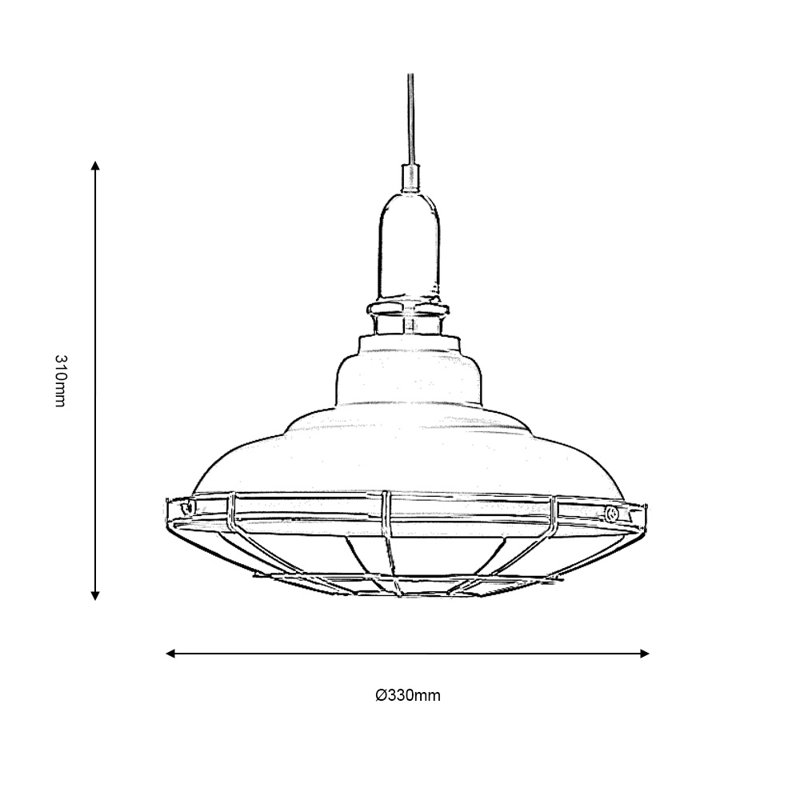 Hough 1 - Light Dome Pendant, White