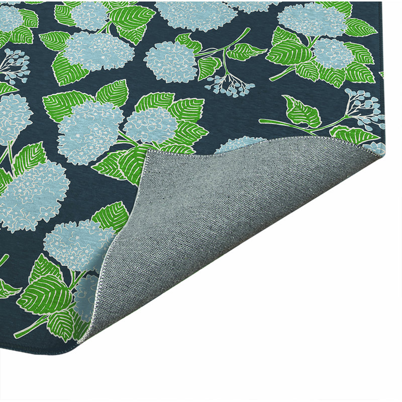 Tapis décoratif Hydrangea, Rectangulaire 8 pi x 10 pi