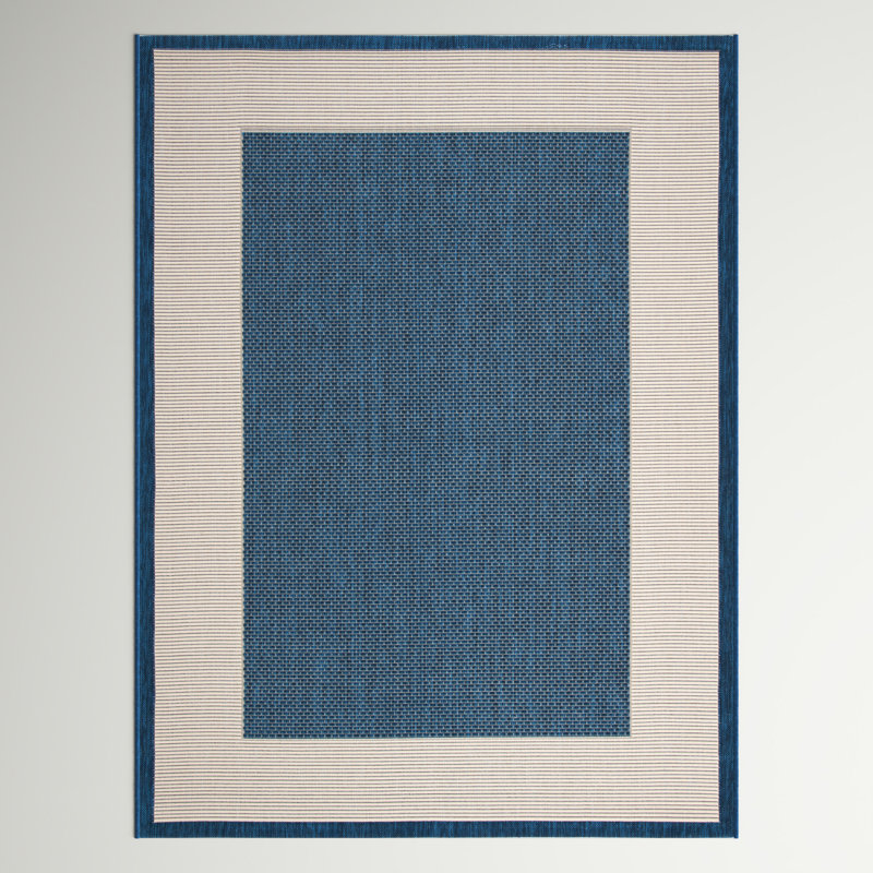 VIlmar Navy/Beige Indoor/Outdoor Area Rug, Rectangle 10' x 14'
