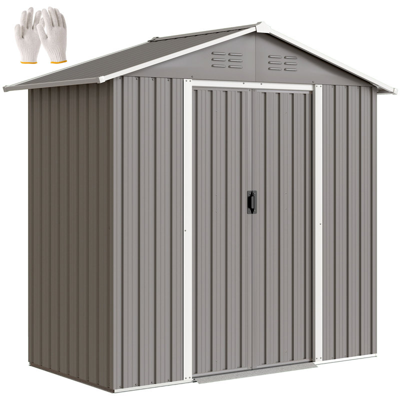 Garden Storage Shed, Dark Grey