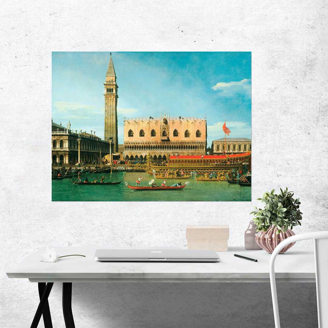 Poster Der Bucintoro am Molo am Himmelfahrtstag von Canaletto