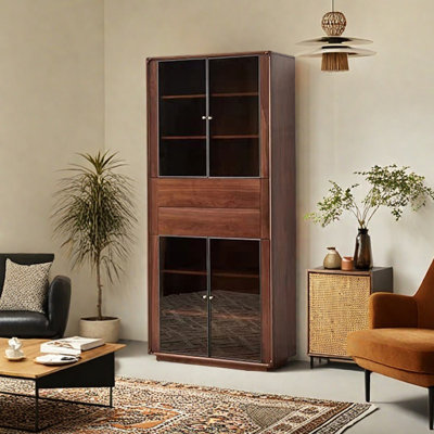 European style light luxury solid wood bookcase