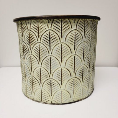 Leaf Pattern Metal Bucket