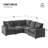 L Shape Modular Sofa, 5 Seat Chenille Sectional Couch Set with 2 Pillows Included,-453720324