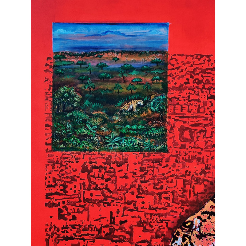 Un tigre affamé | Acrylique sur toile | Par Ramesh Talabathula