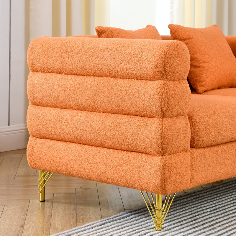 Canapé combiné charmant et confortable pour les espaces polyvalents, Orange