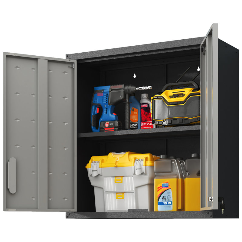 Armoire murale en métal avec porte verrouillable et tablette réglable