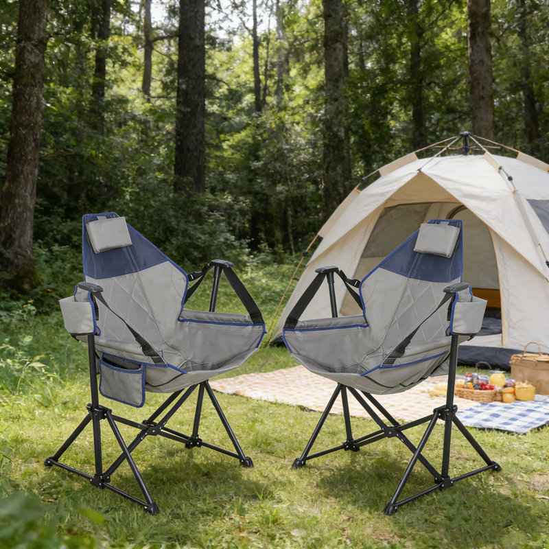 Hammock Camping Chair With Adjustable Backrest, Heavy Duty Folding Hammock Chair ,Portable Hammock Chair For Camping, Travelling And Patio  Set Of 2