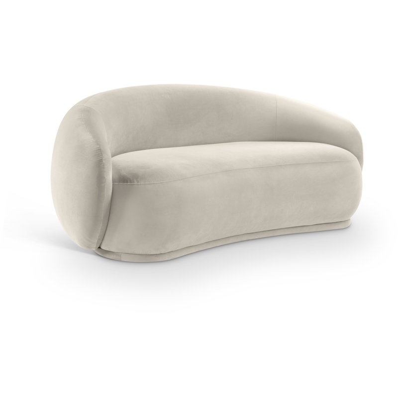 Causeuse en velours Emery, Velours crème
