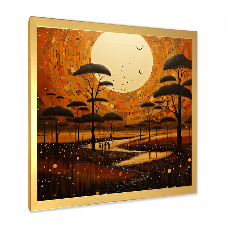 «African Savannah Serenade» sur toile, H 30 po x l 30 po x P 1 po, Cadre doré à une seule photo